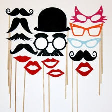 Party Photo Booth Props Set - 15 Piece Mustache On..