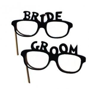 Party Photo Booth Props Set - Bride And Groom..